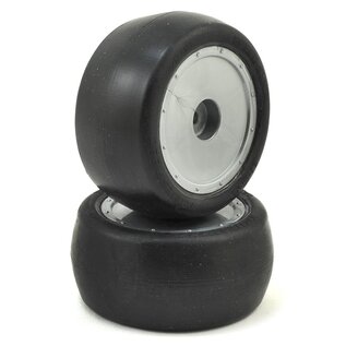 Custom Works R/C CSW6306  Slick Rear Pre-Mounted Dirt Oval Tires (2) w/Orange Insert (Standard)