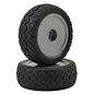 Custom Works R/C CSW6336  Street-Trac Pre-Mounted Dirt Oval Front Tires (2) w/Orange Insert HB