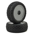 Custom Works R/C CSW6326  Street-Trac Pre-Mounted Dirt Oval Front Tires (2) w/Orange Insert Standard