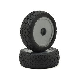 Custom Works R/C CSW6326  Street-Trac Pre-Mounted Dirt Oval Front Tires (2) w/Orange Insert Standard