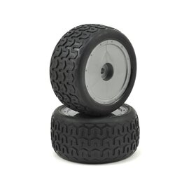 Custom Works R/C CSW6356  Street-Trac Pre-Mounted Dirt Oval Rear Tires (2) w/Orange Insert HB