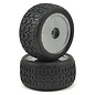 Custom Works R/C CSW6356  Street-Trac Pre-Mounted Dirt Oval Rear Tires (2) w/Orange Insert HB
