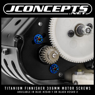 J Concepts JCO2549-2  Black Titanium Finnisher 3x6mm Motor Screws (2)