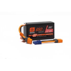 Spektrum SPMX652SH2 7.4V 650mAh 2S Smart G2 Hardcase 30C LiPo: IC2