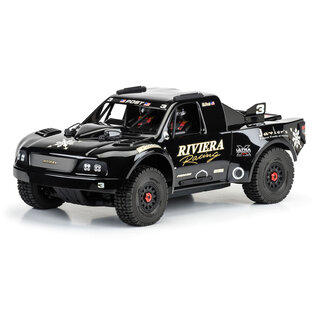 Proline Racing PRO363818 Pre-Cut 1997 Ford F-150 Trophy Truck “Riviera Edition” Tough Color (Black) Body for ARRMA Mojave 4S