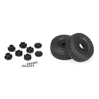 Proline Racing PRO1024811 Mirage TT 2.2"/3.0" BELTED SC Tires Mounted on Raid Black 6x30 Removable Hex (12mm & 14mm) Wheels (2)