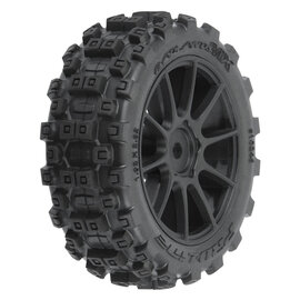Proline Racing PRO1024610 Badlands MX 1.9" All-Terrain Buggy Tires (4) Mounted on Mach-10 Black 1.9" 12mm Hex Wheels for Typhon GROM 4x4 Front or Rear