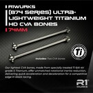 R1wurks R1-900122 R1WURKS (B74 Series) Ultra-lightweight Titanium HD CVA Bones, 74mm