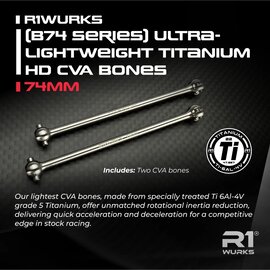 R1wurks R1-900122 R1WURKS (B74 Series) Ultra-lightweight Titanium HD CVA Bones, 74mm