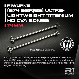 R1wurks R1-900122 R1WURKS (B74 Series) Ultra-lightweight Titanium HD CVA Bones, 74mm