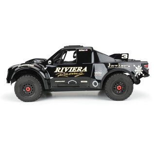 Proline Racing PRO363818 Pre-Cut 1997 Ford F-150 Trophy Truck “Riviera Edition” Tough Color (Black) Body for ARRMA Mojave 4S