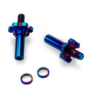 J Concepts JCO2827-1  Blue Adjustable Titanium Front Axle (2) for B7