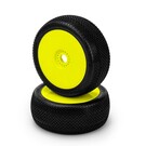 J Concepts JCO4034-22  Green Relapse Tire Mounted on 3357Y Yellow Wheels 403422