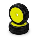 J Concepts JCO4114-22  Green Arina Tires Mounted on 3357Y Yellow Wheels 411422
