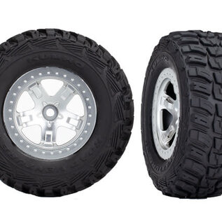 Traxxas TRA5880X    Kumho SCT Tires & Satin Chrome Wheels Beadlock (2)