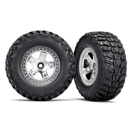 Traxxas TRA5881X  Kumho SCT Tires Mounted on Satin Chrome Wheels (2)