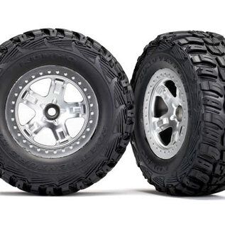 Traxxas TRA5881X  Kumho SCT Tires Mounted on Satin Chrome Wheels (2)