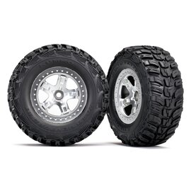 Traxxas TRA5881  Kumho SCT Tires Mounted on Satin Chrome & Black Wheels (2)