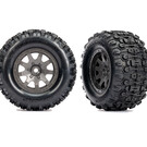 Traxxas TRA10770-GRAY  Large 4″ Sledgehammer Rear Tires on Charcoal Gray Wheels (2)