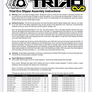 Avid RC AV1020-B7-175  Triad Evo Slipper | 17.5  69T / 72T | for B7 & B6