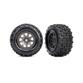 Traxxas TRA10771-GRAY  Large 4″ Sledgehammer Front Tires on Gray Wheels (2)