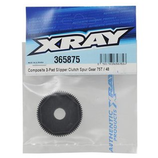 Xray XRA365875  Composite 3-Pad Slipper Clutch Spur Gear 75T 48P