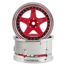 DS Racing DSC-DE-023 DS Racing Drift Element 5 Spoke Drift Wheel (Pink Face/Chrome Lip/Chrome Rivets) (Adjustable Offset) w/12mm Hex