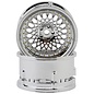 DS Racing DSC-DE-309 DS Racing Element Mesh Drift Wheels (Tri Chrome w/Gold Rivets) (2) (Adjustable Offset) (2) w/12mm Hex