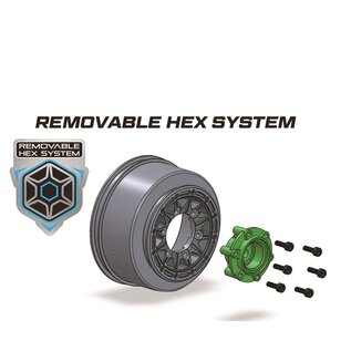 Louise RC LOULT3228VB  SC-Rocket M Oval Track 1/10 Short Course Tires, Super Soft, 12, 14 & 17mm Hex on Black Rim (2)