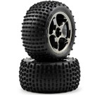 Traxxas TRA2470A Alias Tires W/Tracer Black Chrome Wheels 2.2 Bandit Rear (2)