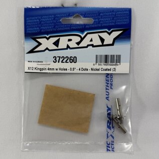 Xray XRA372260  X12 Kingpin 4mm with Holes - 0.5° 4 Dots - Nickel Coated (2)