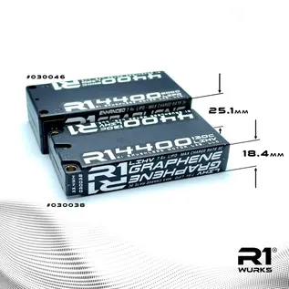 R1wurks R1-030038 R1WURKS 4400mah 130c 7.6V 2S Low Profile Shorty LiPo Battery, Graphene