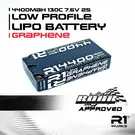 R1wurks R1-030038 R1WURKS 4400mah 130c 7.6V 2S Low Profile Shorty LiPo Battery, Graphene