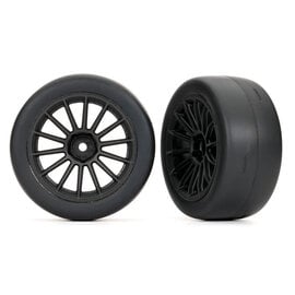 Traxxas TRA9374  Supra GT4 Front Sticky 2.0 Tires & Black Multi-Spoke Wheels (2)
