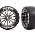 Traxxas TRA9374R   Supra GT4 Front Sticky 2.0 Tires & Black Chrome Wheels (2)