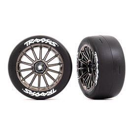 Traxxas TRA9374R   Supra GT4 Front Sticky 2.0 Tires & Black Chrome Wheels (2)