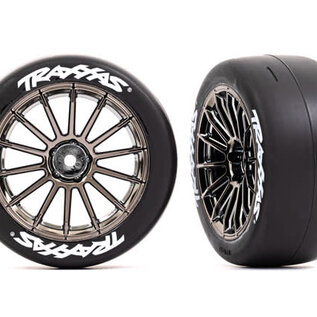 Traxxas TRA9374R   Supra GT4 Front Sticky 2.0 Tires & Black Chrome Multi-Spoke Wheels (2)