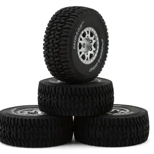 Proline Racing PRO1025310 1/16 Mirage TT F/R Tires MTD 12mm Silver Impulse (4): Mojave Grom