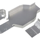 Team Associated ASC6311 RC10CC Chassis, Nose Plate, Motor Mount, silver