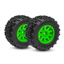 Traxxas TRA10770-GRN  Large 4″ Sledgehammer Rear Tires on Green Wheels (2)