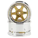 DS Racing DSC-DE-217  Drift Element 6 Spoke Drift Wheels Gold & Chrome