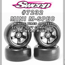SWEEP SWP7232513P  Sweep Minis 32deg M-SPEC Rubber Tires (4) set on Black pre-glued Wheels