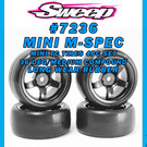 SWEEP SWP7236513P  Sweep Minis 36deg M-SPEC Rubber Tires (4) set on Black pre-glued Wheels