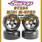 SWEEP SWP7224513 P  Sweep Minis 24deg M-SPEC Rubber Tires (4) set on Black pre-glued Wheels