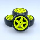 SWEEP SWP7232512P  Sweep Minis 32deg M-SPEC Rubber Tires (4) set on Yellow pre-glued Wheels