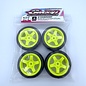SWEEP SWP7232512P  Sweep Minis 32deg M-SPEC Rubber Tires (4) set on Yellow pre-glued Wheels
