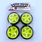SWEEP SWP7228512P  Sweep Minis 28deg M-SPEC Rubber Tires (4) set on Yellow pre-glued Wheels