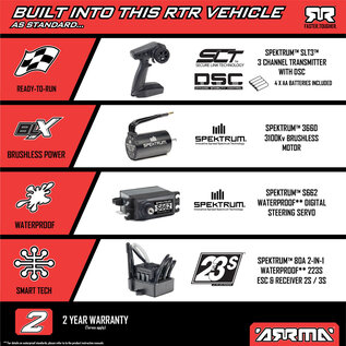Arrma ARA4303V4T2  1/10 SENTON 223S DSC 4X4 RTR Brushless Short Course Truck, Red