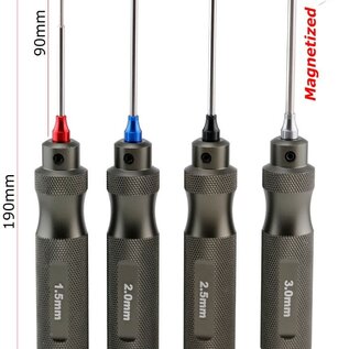Power Hobby PHBPHT008 Pro Series Magnetized Hex Tool Set Metric 1.5, 2.0, 2.5, 3.0mm