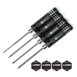 Racers Edge RCE7215BK Metric High Speed Steel Hex Driver Set w/ Black Handles (4pc)